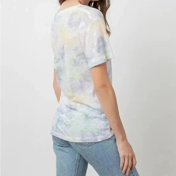 Rails Cara V-neck Slub Cotton Jersey Rainbow Tie Dye Tee Shirt Flawed XXL - Picture 2 of 13